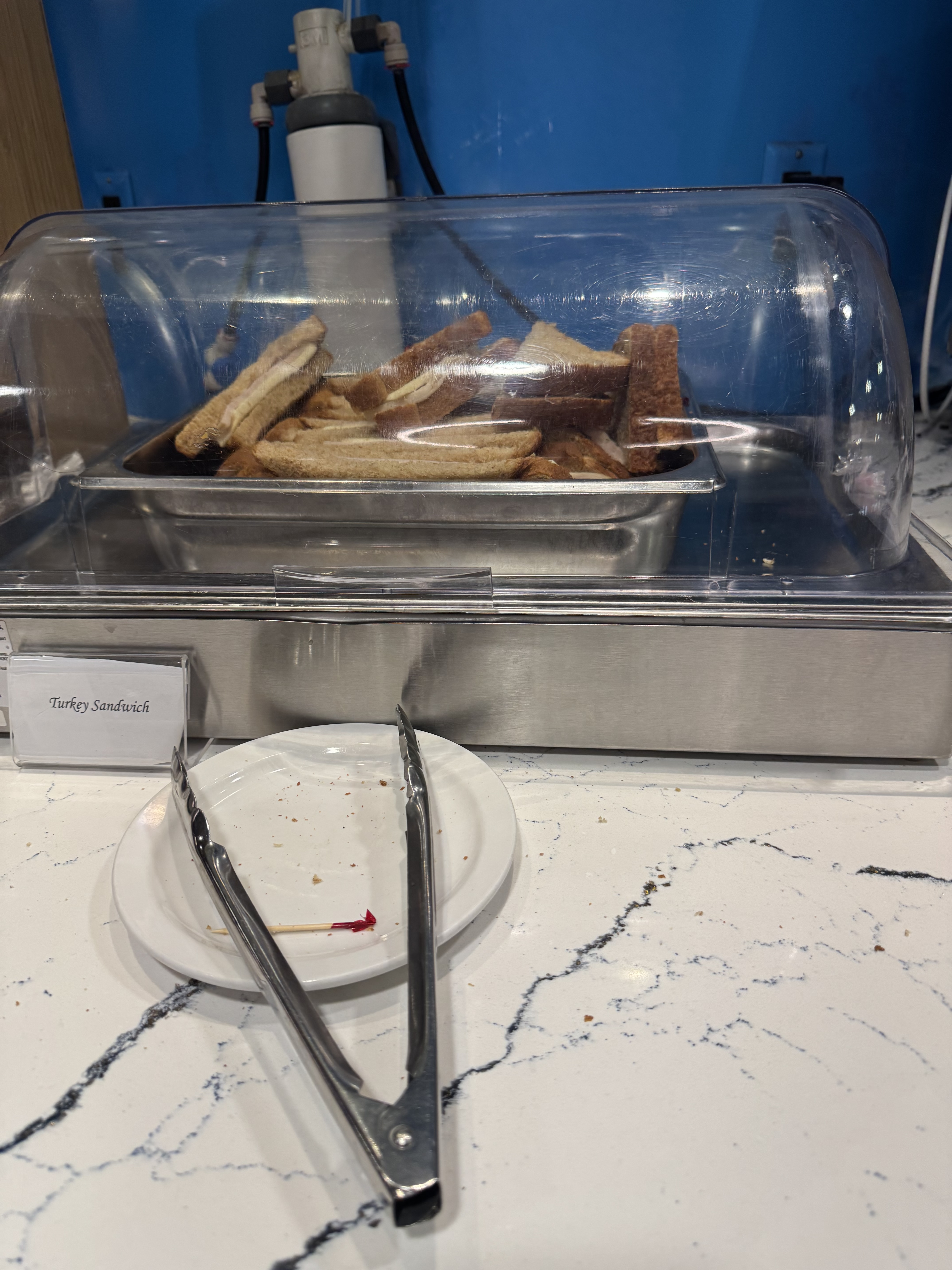 KLM Crown Lounge food selection area overview